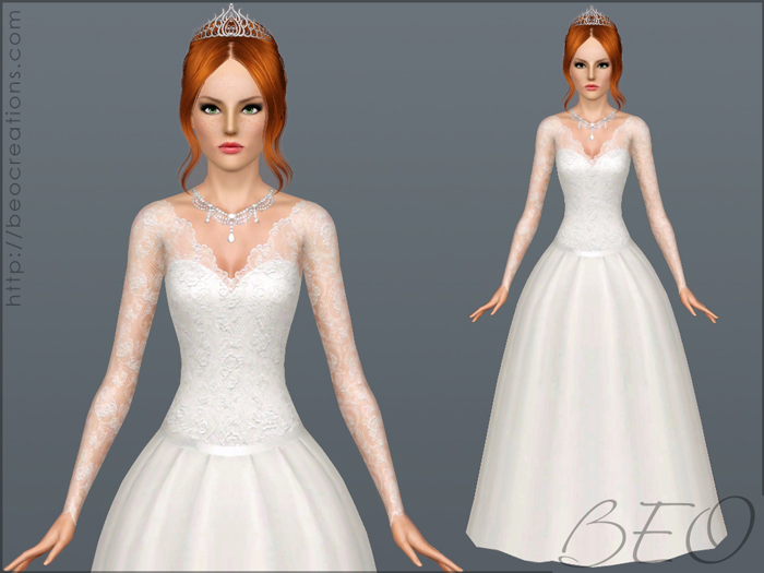 Wedding dress 25 V.1 for Sims 3 by BEO